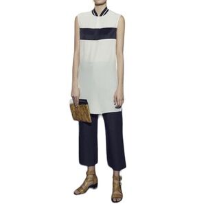 Rag & Bone Black & Ivory Nico Silk Sleeveless Dress XXS 00 Office/Work/Party
